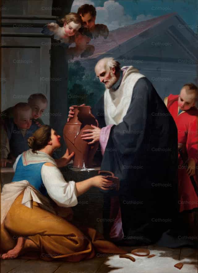Miracle de saint Jan Kanty - Images catholiques de stock