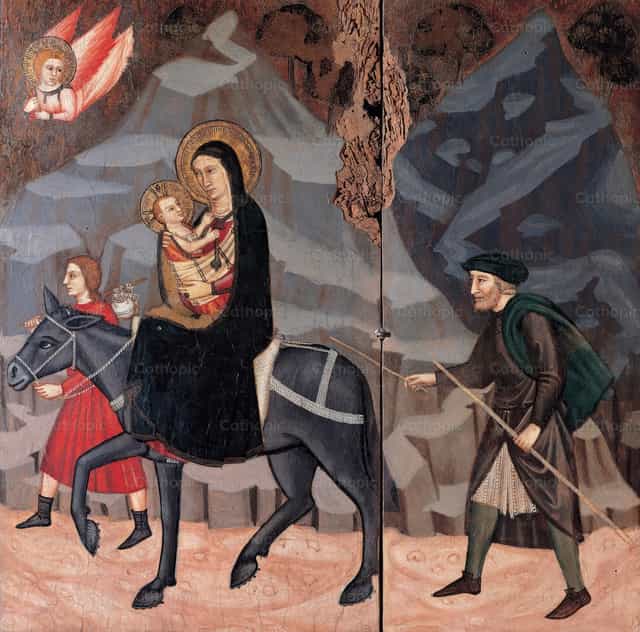 La fuite en Égypte - Images catholiques de stock