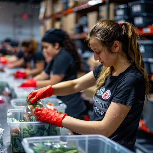 Grupo de voluntários - Imagens católicas de stock - Foto de Carolina BR