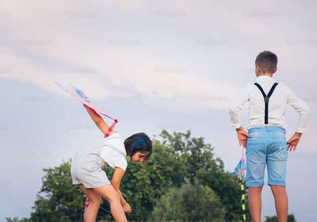 Playing with kites - Catholic stock images - Photo by Almures Studio