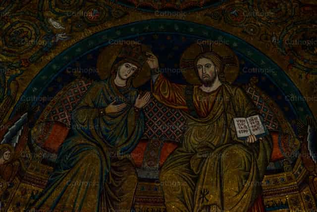 Koronasyon ni Maria - Mga Catholic stock image