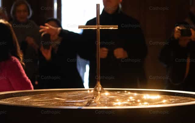 Baptistery - Catholic stock images