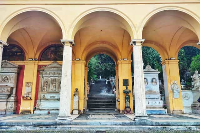 Monumental Summer Cemetery - Mga Catholic stock image