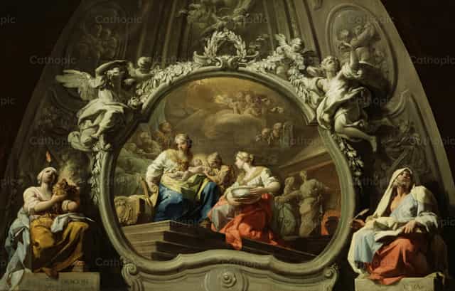 El nacimiento de la Virgen - Banco de imágenes católicas - Fotografía por Restored Christian Art