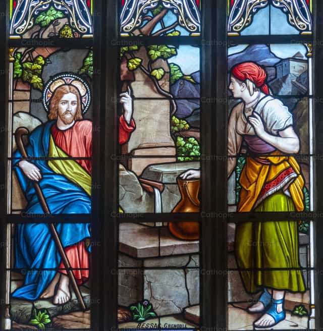 Jesús y la mujer samaritana - Banco de imágenes católicas