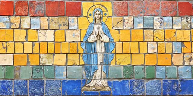 Mosaiko ng Birheng Maria - Mga Catholic stock image