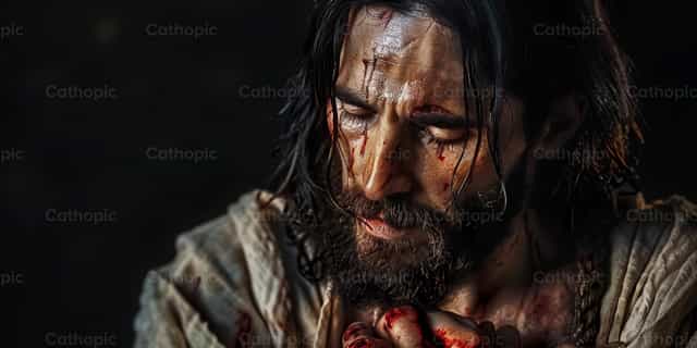 Jesus sofredor - Imagens católicas de stock - Foto de Paola Rossinelli