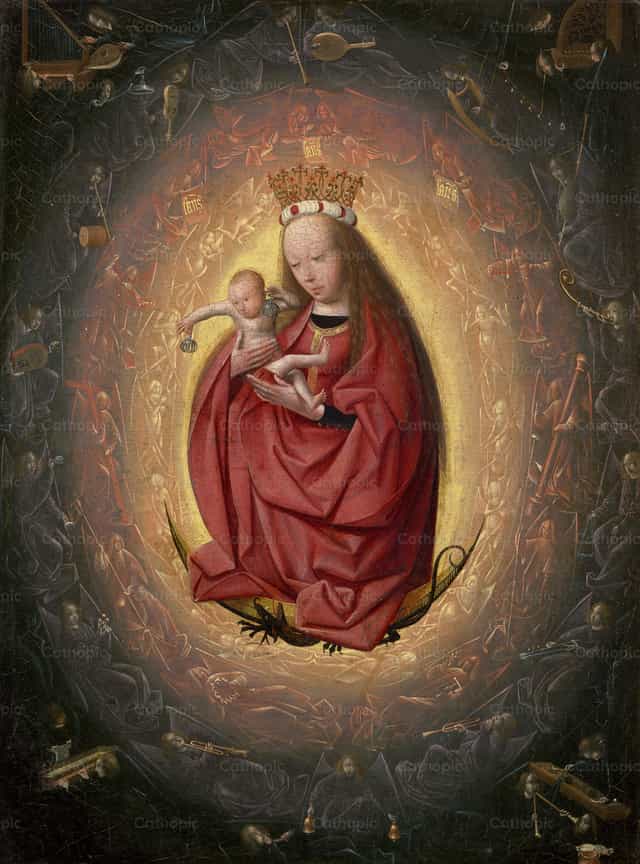 De verheerlijking van de Maagd - Katholieke stockfoto's - Foto door Restored Christian Art
