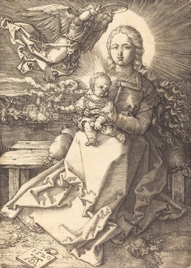 La Vierge et l’Enfant couronnés par un ange - Images catholiques de stock - Photo de Restored Christian Art