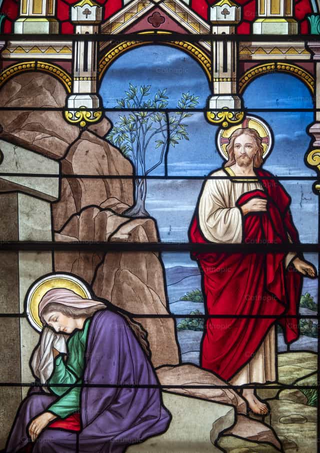 Apparition of Christ to Mary Magdalene - Catholic stock images - Photo by Joan Sutter