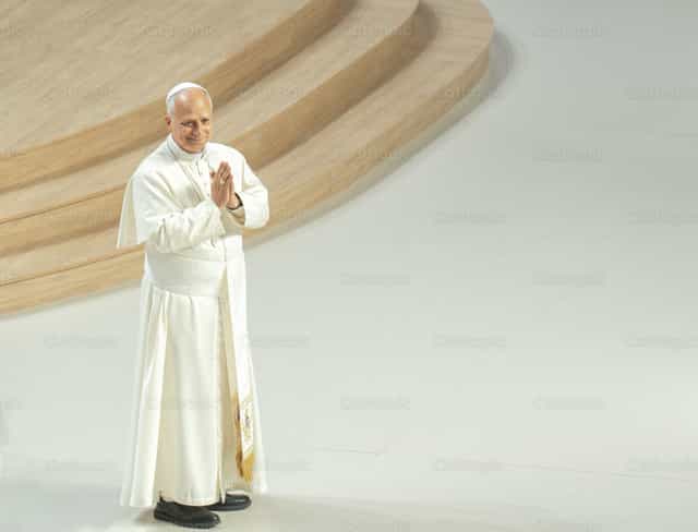O Santo Padre, Papa Leão XIV, expressa sua gratidão - Imagens católicas de stock