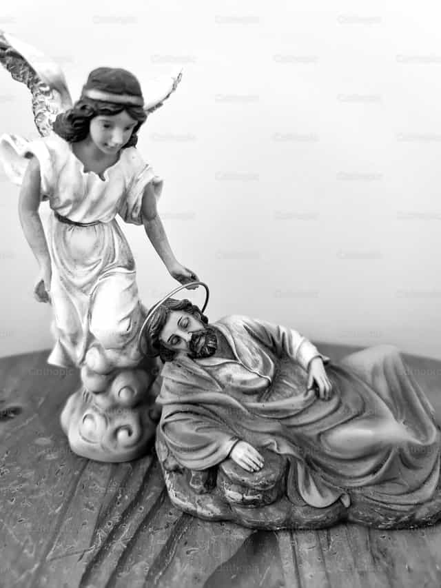 Le rêve de saint Joseph - Images catholiques de stock