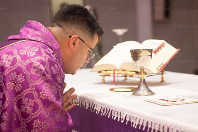 Paggalang - Mga Catholic stock image