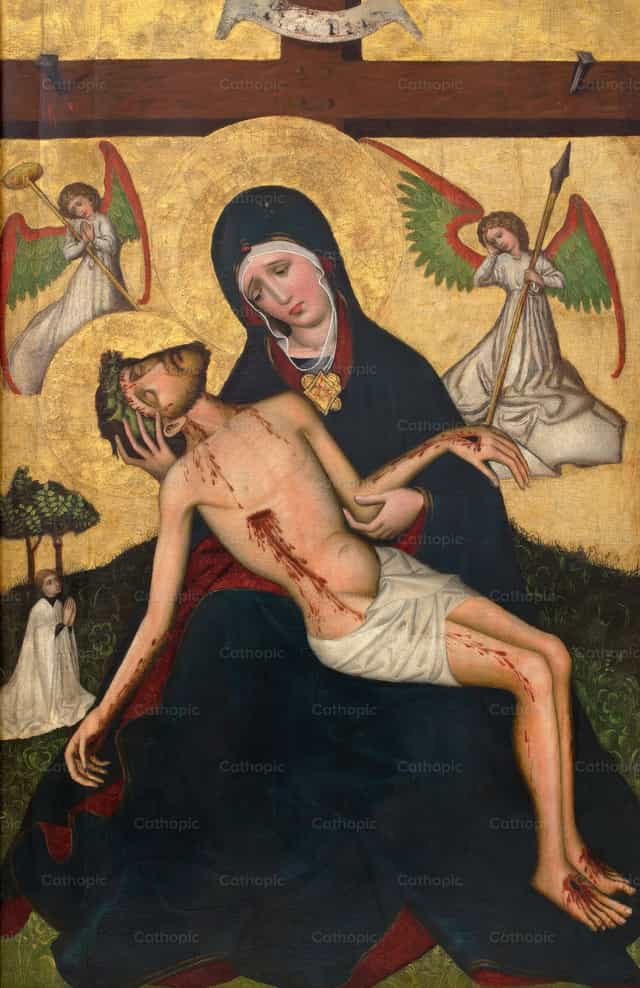 Le Christ mort (La Pietà) - Images catholiques de stock