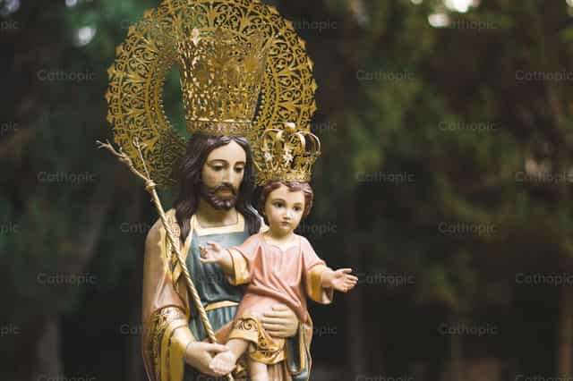 Saint Joseph de la montagne - Images catholiques de stock