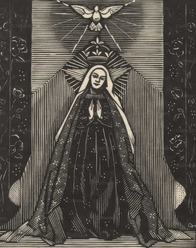 La coronación de la Virgen - Banco de imágenes católicas - Fotografía por Restored Christian Art