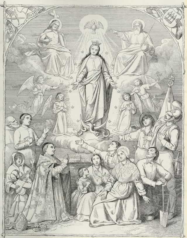 Congregação de Nossa Senhora da Imaculada Conceição - Imagens católicas de stock - Foto de Restored Christian Art