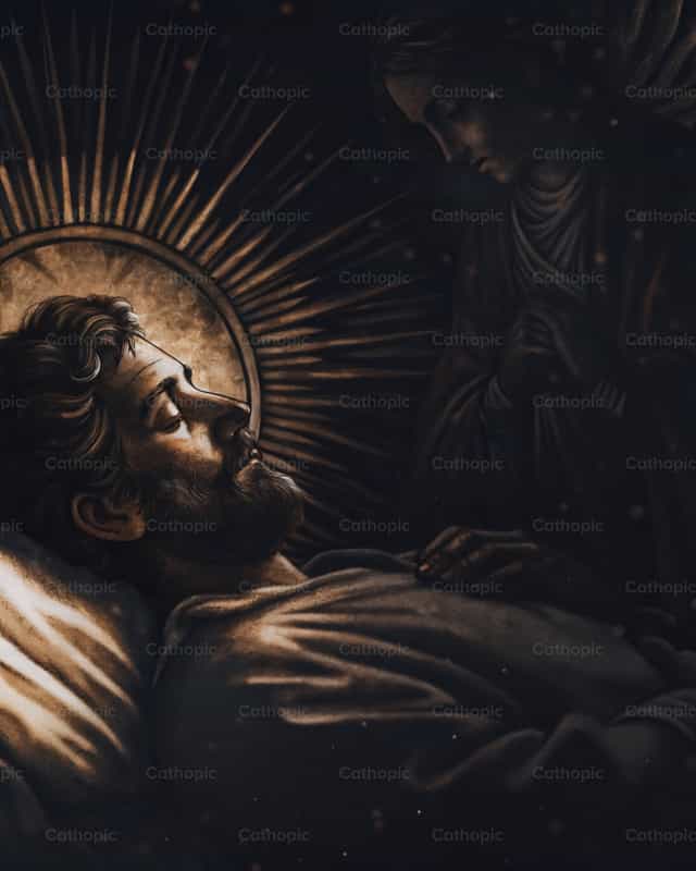 Saint Joseph endormi - Images catholiques de stock
