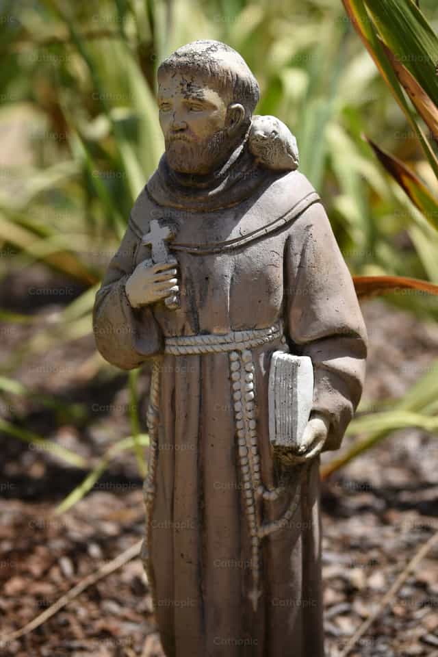 Antigua estatua de San Francisco de Asís - Banco de imágenes católicas - Fotografía por Luisa Oswalt