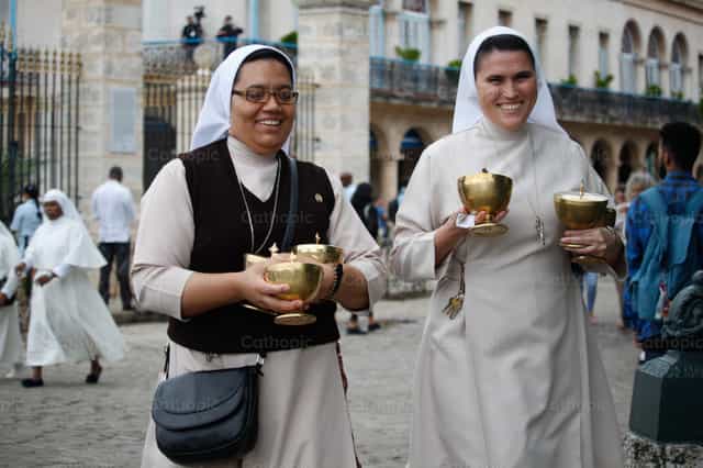 Joyful nuns - Catholic stock images