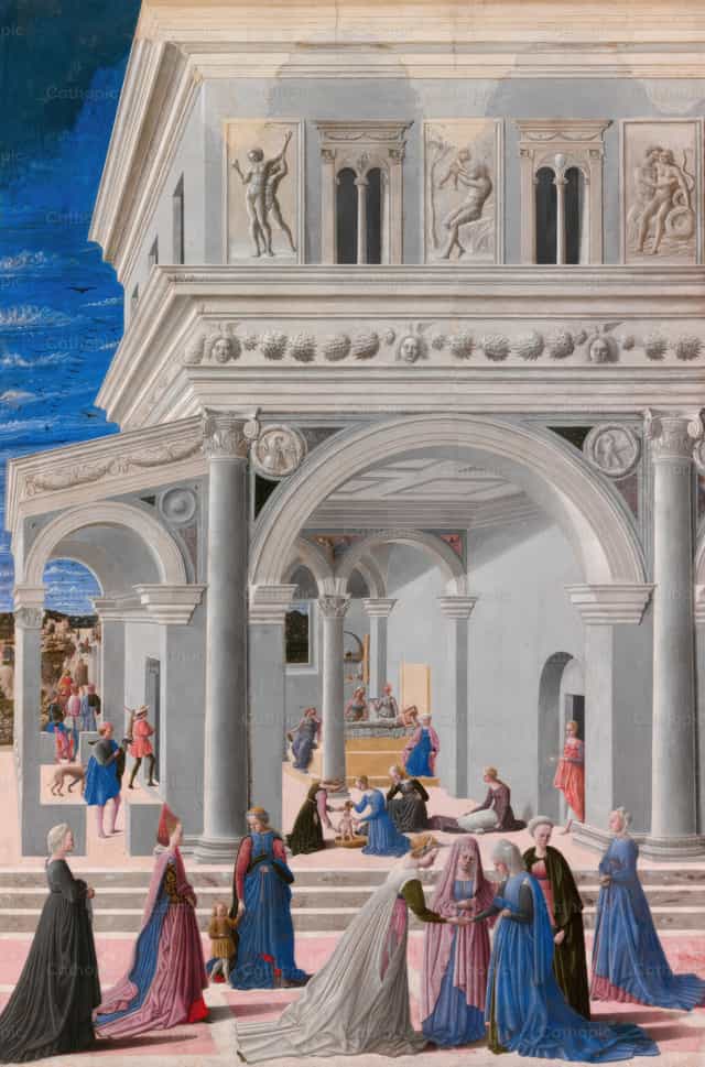 El nacimiento de la Virgen - Banco de imágenes católicas - Fotografía por Restored Christian Art