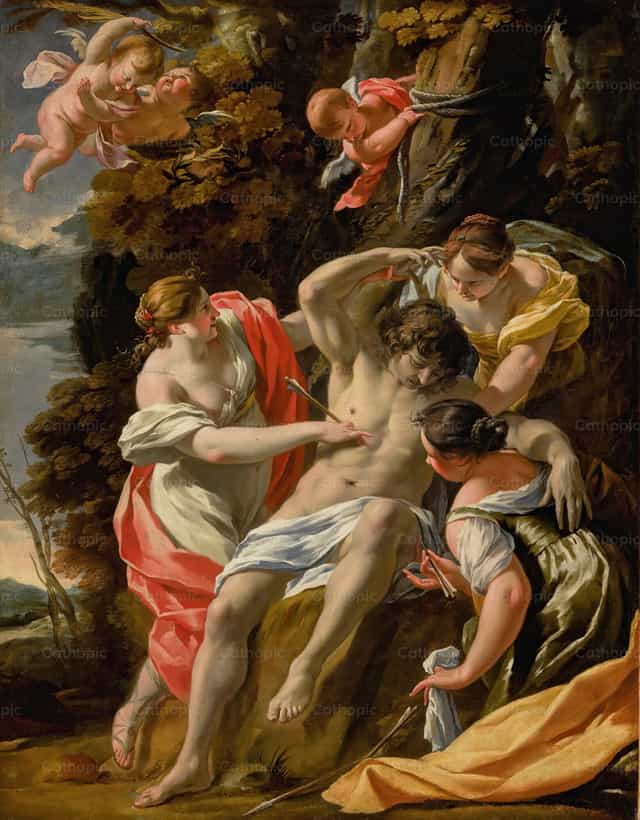 Heilige Sebastianus - Katholieke stockfoto's