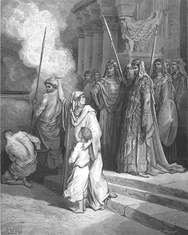 Le courage d’une mère - Images catholiques de stock