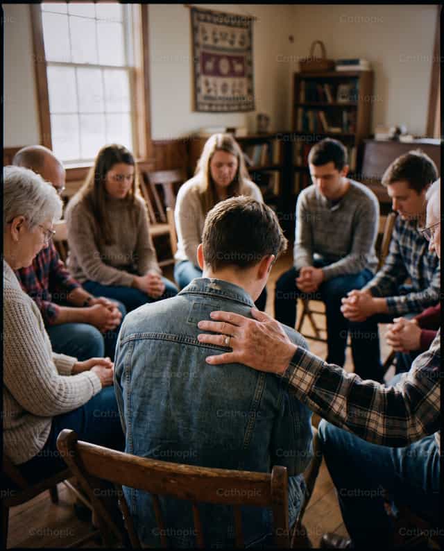 Eine Gruppe von Menschen betet - Katholische Stockfotos - Foto von Enma Bastidas