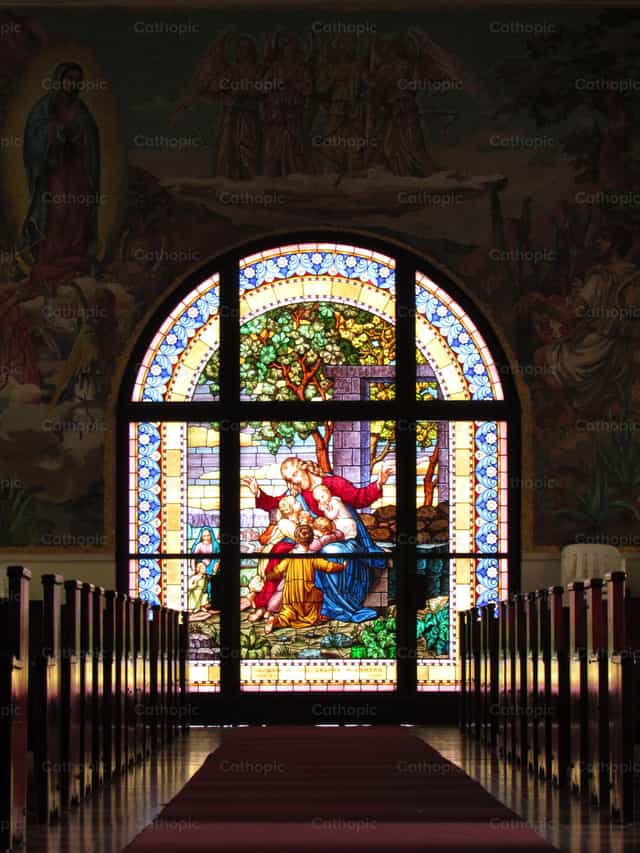 Heilig Hart van Jezuskerk (MOCA) - Katholieke stockfoto's