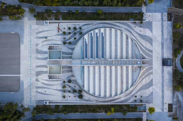 Vista aérea do Santuário de Fátima - Imagens católicas de stock - Foto de Álvaro García