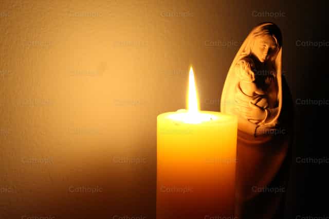 Praying with the Virgin Mary - Catholic stock images