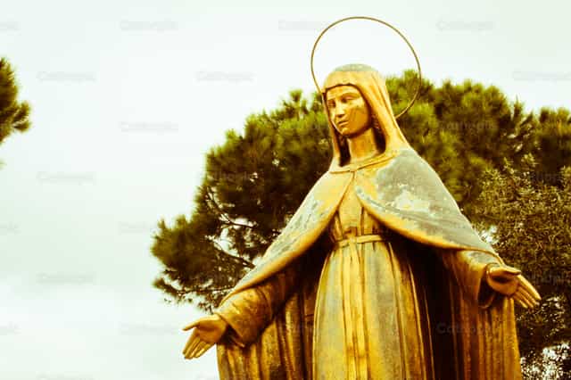 Mother Mary in the square - Catholic stock images
