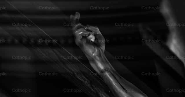Broken hands - Catholic stock images