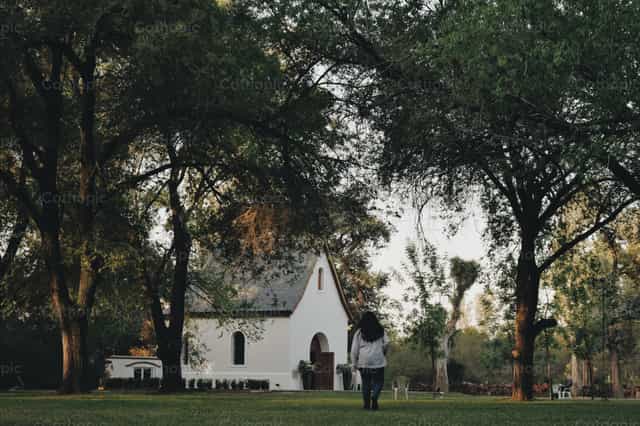Schoenstatt Chapel Argentina from a Distance 1 - Catholic stock images