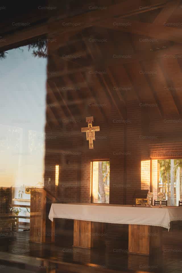 Lieu de rencontre - Images catholiques de stock