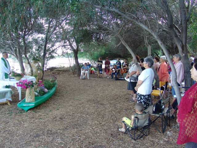Holy mass in the nature - Catholic stock images