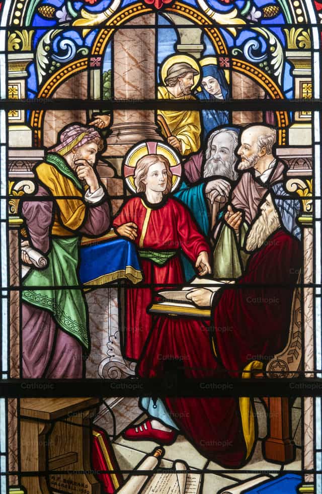 Jesus in the Temple among the Doctors of the Law - Catholic stock images - Photo by Joan Sutter
