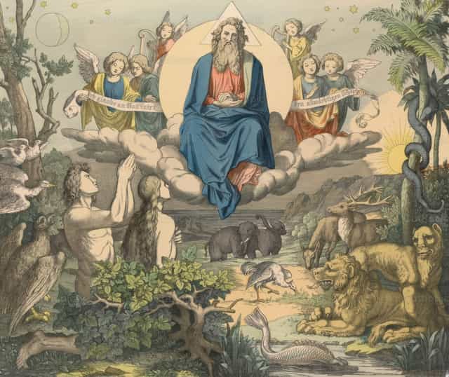La Création du monde - Images catholiques de stock
