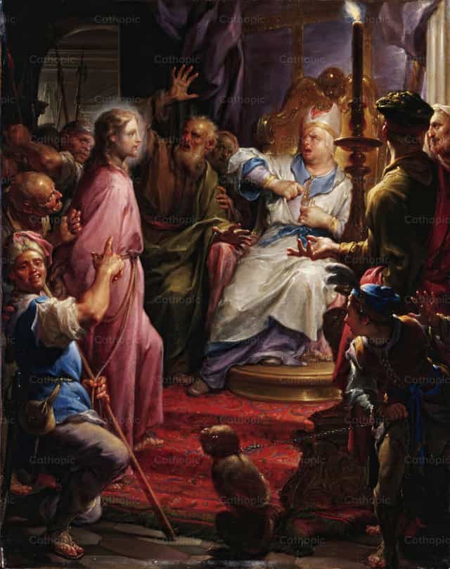 基督在盖法面前 - 天主教图库图片 - 摄影： Restored Christian Art