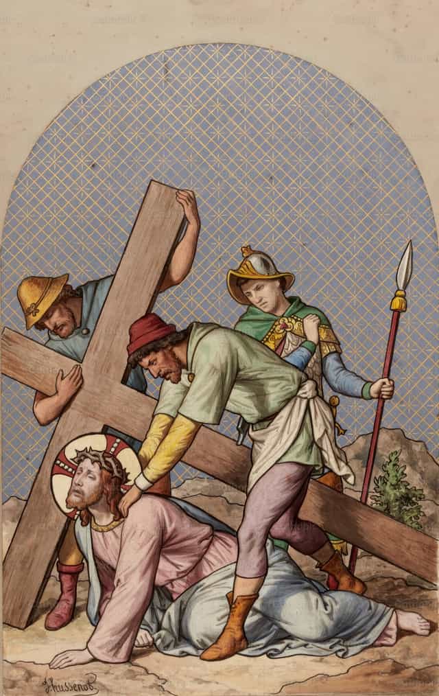 예수님, 세 번째로 넘어지시다 - 가톨릭 스톡 이미지 - 사진 제공 Restored Christian Art
