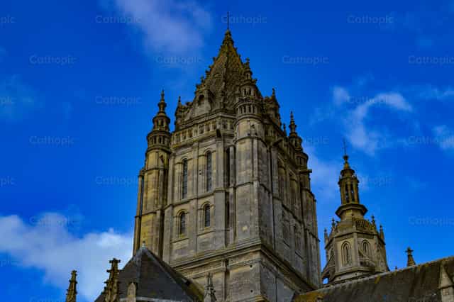 Tour lanterne de saint Pierre de Coutances - Images catholiques de stock
