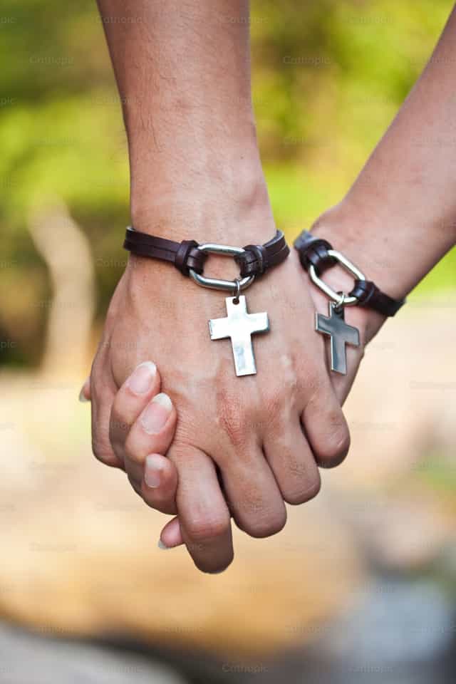 Magkakapit-kamay - Mga Catholic stock image
