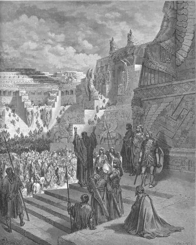 Artaserse concede la libertà agli Ebrei - Immagini stock cattoliche - Foto di Restored Christian Art