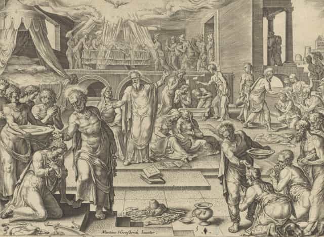 Os Apóstolos Batizando em Jerusalém - Imagens católicas de stock