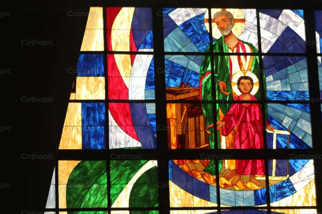 Saint Joseph le Travailleur - Images catholiques de stock