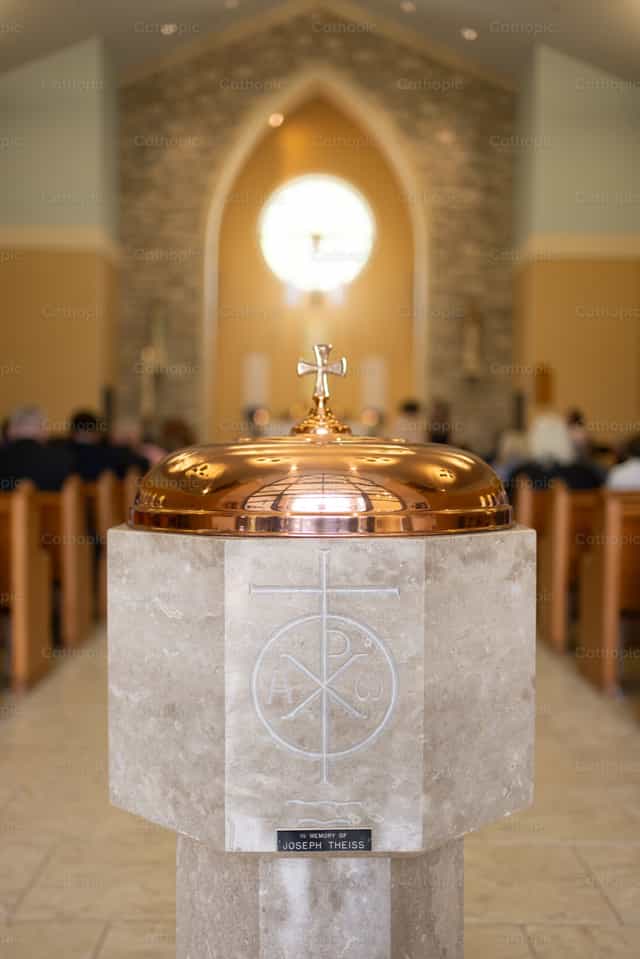 Catholic Baptismal Font Inside Church - Catholic stock images - Photo by Cori Nations