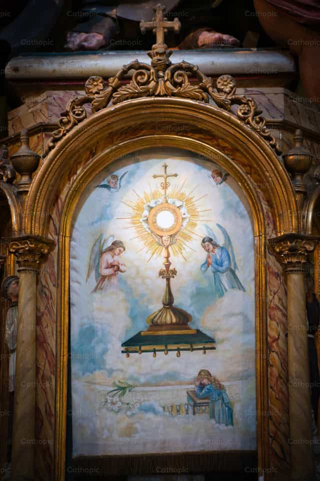 Tabernakelkirche des heiligen Francesco in Santiago - Katholische Stockfotos