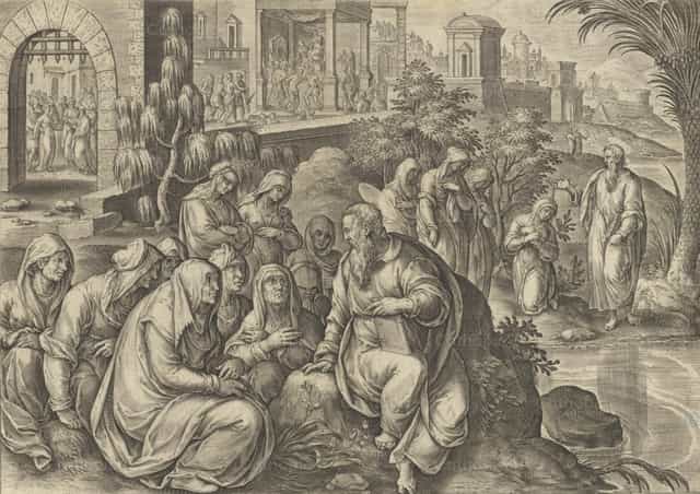 St Paul Speaking to The Women of Philippi - Catholic stock images