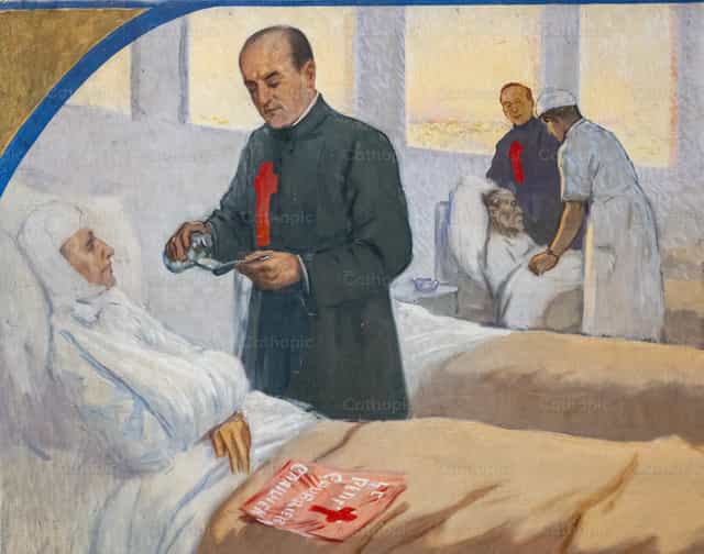 Pintura de un camiliano - Banco de imágenes católicas - Fotografía por Joan Sutter