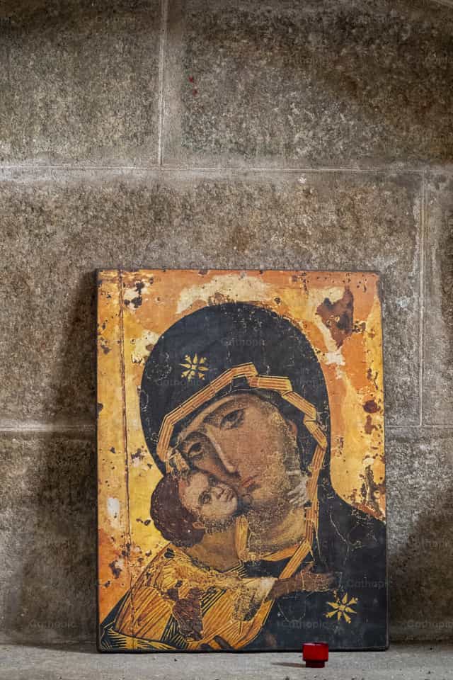 Iko ng Birheng Maria at ng Batang Hesus - Mga Catholic stock image